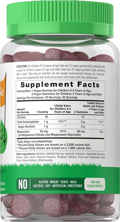 Lil' Sprouts Children's Magnesium Gummies | 70 Count | Mixed Berry Flavor | Sugar Free | Vegan, Non-GMO & Gluten Free