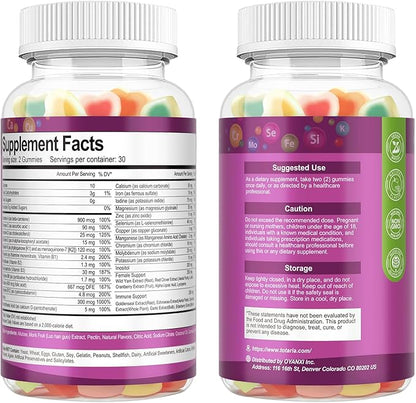 Totaria Sugar Free Multivitamin Gummies for Women 14+ w/Iron, Inositol, Folate, Biotin, Womens Daily Multivitamin Gummy w/Vitamin A, C, B, D3, K2, for Hair, Skin, Energy, Immune, Mixed Flavors