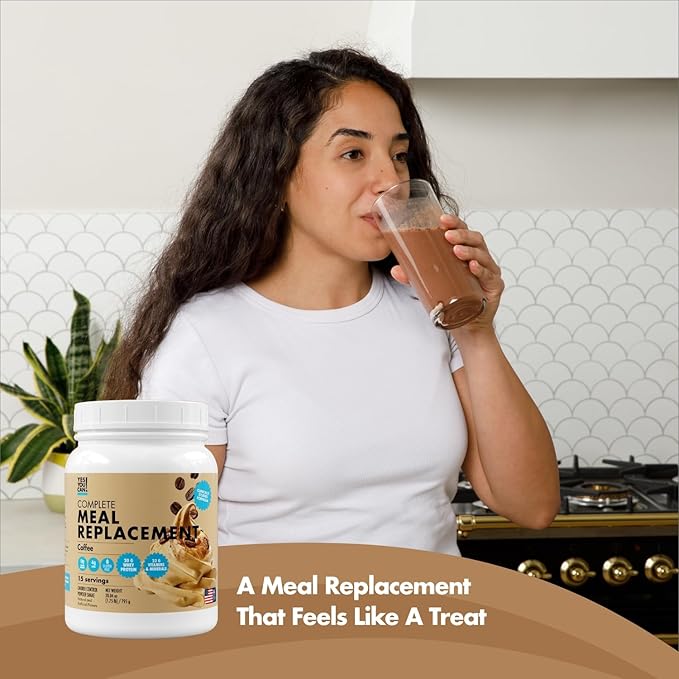 Yes You Can! Meal Replacement Shake - 20G Protein, 4G Fiber, 21 Vitamins & Minerals, 0G Added Sugar - Meal Replacement Protein Powder - Complete All-in-One Nutrition - 15 Servings (Coffee)