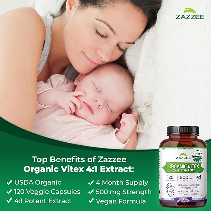 Organic Hormone Balance for Women | Organic Black Cohosh & Vitex Chasteberry Supplements for Women for Cycle Regulation Fertility Support & Overall Hormonal Balance | ISO Lab Tested (120 Servings)