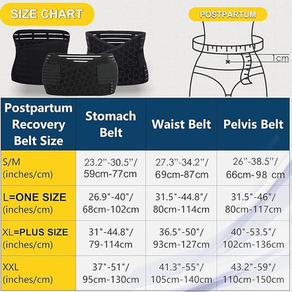 3 in 1 Postpartum Belly Band - Postpartum Belly Support Recovery Wrap, After Birth Brace, Slimming Girdles, Body Shaper Waist Shapewear, Post Surgery Pregnancy Belly Support Band (S/M, Beige)