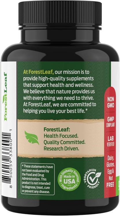 ForestLeaf Berberine Supplement - 1300mg per Serving - Ultra High Potency Berberine HCl with Ceylon Cinnamon, Bitter Melon & Gymnema - Weight Management Support - 90 Caps
