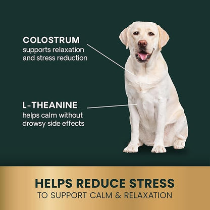 VetriScience Calm & Confident Chews, Composure Clinically Tested Calming and Anxiety Supplement for Dogs, Reduce Stress and Fear, Ideal for Thunderstorms, Fireworks and Travel, Bacon, 120 Count