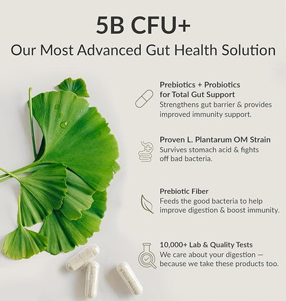 BIOptimizers Probiotic Breakthrough – Lactobacillus Plantarum OM Probiotics & Prebiotics Health Supplement for Gut, Digestive & Immune Support Probiotics for Women Men Elderly– 30 Vegan Capsules