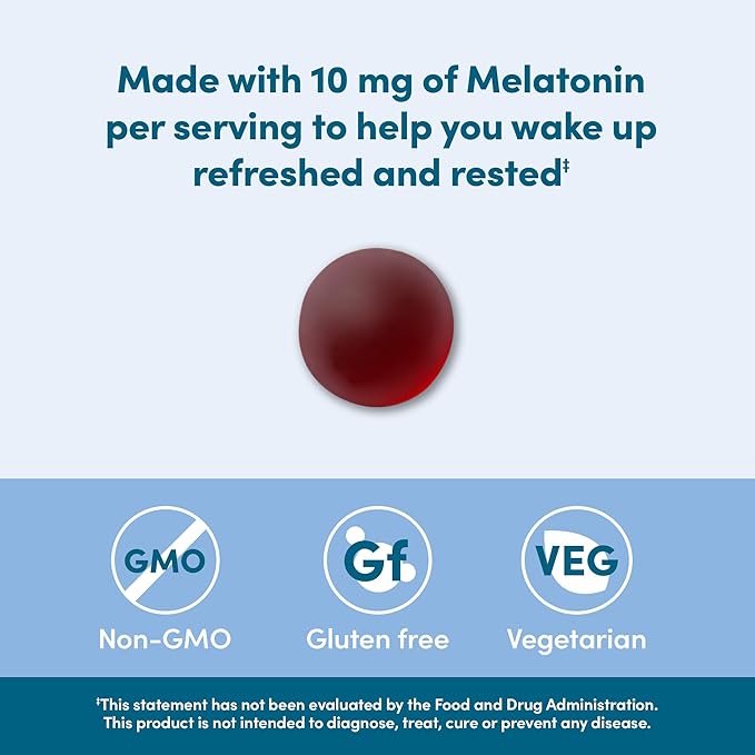 Amazon Elements - Melatonin 10mg Gummies, Supports Restful Sleep, Strawberry, 60 Count (Previously Revly) (Pack of 120)