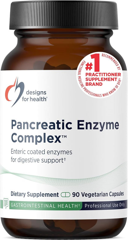 Designs for Health Pancreatic Enzymes Complex - Digestive Enzymes + Bromelain Supplement - Support Digestion + Gut Health - Delayed Release Capsule with Pancreatic Enzyme, Ox Bile (90 Capsules)