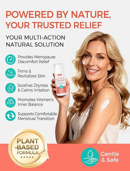 Natural Estrogen Cream for Women - Soothing Phytoestrogen Moisturizer with Wild Yam - Balancing Skin Cream for Menopause Support - Moisturizes, Firms & Revitalizes Dry, Sensitive Skin- 3.5 oz