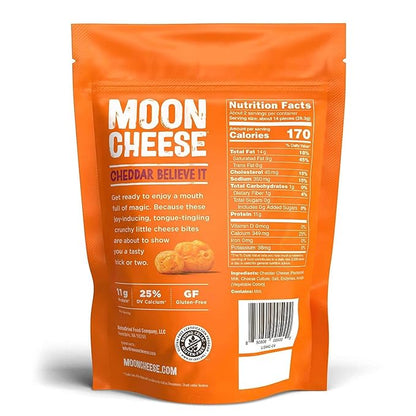 Moon Cheese Cheddar Believe It, 2 Ounce, 3-Pack, Crunchy, Protein-Rich Cheese Snack, Keto Friendly, 100% Real Cheese