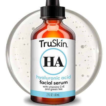 TruSkin Hyaluronic Acid Serum for Face – 7 Ultra-Hydrating Ingredients – Moisturizing & Plumping Facial Serum for Smooth, Healthy-Looking Skin, 2 Fl Oz