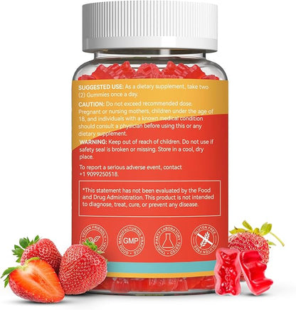 2 Pack Vitamin D3 5000 IU 125mcg Gummies - Vitamin D Gummies for Adults, Support Immune, Bone, Muscle Health - Non-GMO, Gluten-Free, Dairy-Free, No Gelatin, 120 Count, Strawberry Flavor