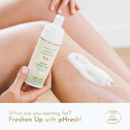 Honestly pHresh Foaming Feminine Wash for Women – pH Balanced Natural Intimate Cleanser with Prebiotics & Probiotics. Vegan, Sensitive Skin Safe. Made In USA - Rose & Bergamot Scent, 5 oz