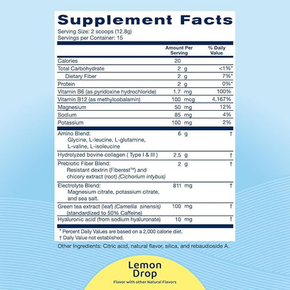 Replenza Daily Replenisher GLP-1 Nutritional Support, Powder, Muscle Recovery, Digestive Health & Skin Elasticity Mix of Amino Acids, Prebiotics and Collagen Peptides – Lemon Flavored, 3 Pack