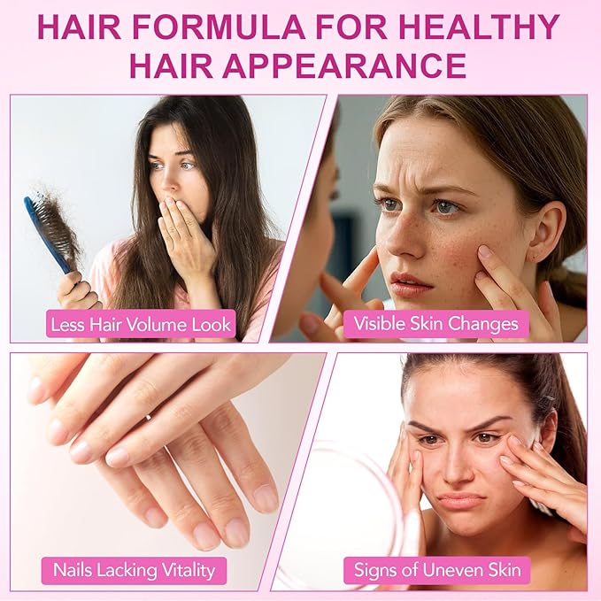 Hair Skin Nail Multivitamin & Biotin, 5000 mcg Biotin of Per Serving with Vitamin A/C/E/B Vitamins/Collagen/Keratin/Argan Oil for Hair/Nail Growth, Radiant Skin Support - for Women & Men|400 Pcs
