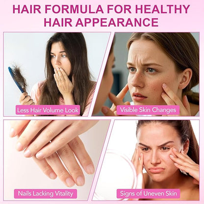 Hair Skin Nail Multivitamin & Biotin, 5000 mcg Biotin of Per Serving with Vitamin A/C/E/B Vitamins/Collagen/Keratin/Argan Oil for Hair/Nail Growth, Radiant Skin Support - for Women & Men|400 Pcs