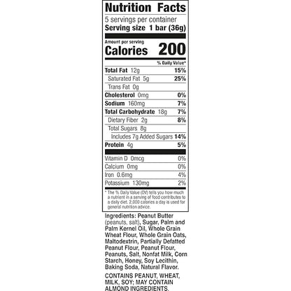 Nature Valley Crispy Creamy Wafer Bars, Peanut Butter, 4g Protein, 5 Bars, 6.5 oz