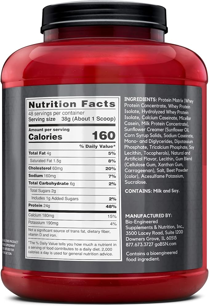BSN SYNTHA-6 EDGE Protein Powder, Strawberry Flavored Powder with Hydrolyzed Whey, Micellar Casein, for Muscle Gain, Low Sugar, 24g Protein, Strawberry Milkshake, 48 Servings, 4.01 Pound (Pack of 1)