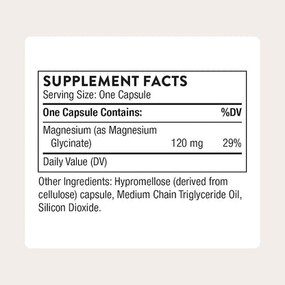THORNE - Magnesium Glycinate - Supports Restful Sleep, Muscle Relaxation, Heart Health & Metabolism* - Chelated Magnesium Capsules - Third-Party Certified - Gluten, Dairy & Soy-Free - 90 Servings