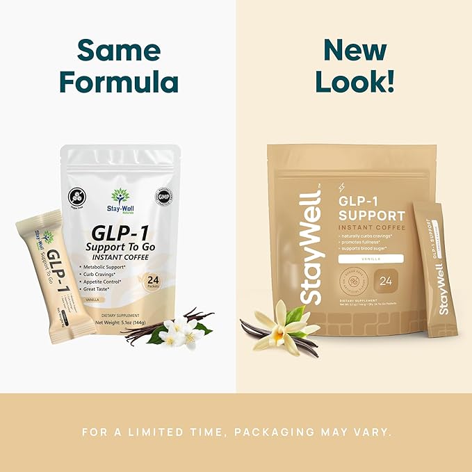 Slim Coffee GLP-1 Supplement | GLP 1 Booster to Control Appetite and Cravings | Great Tasting Metabolic Support - Coffee Bean Extract, Green Tea, Yerba Mate (Vanilla)