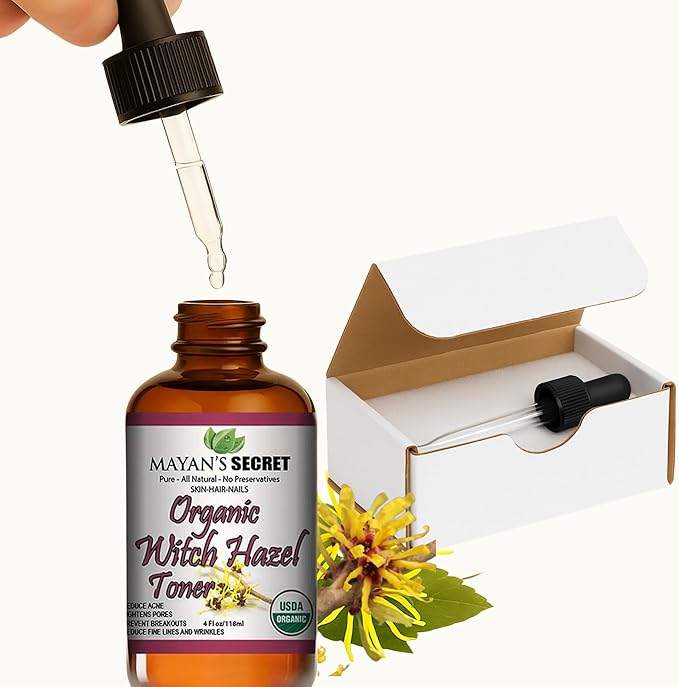 USDA Certified Organic Witch Hazel Toner by Mayan's Secret