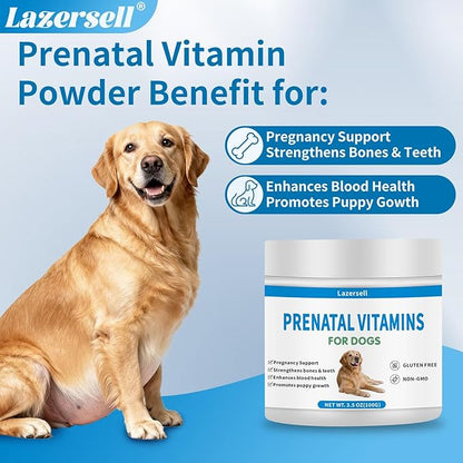 Prenatal Vitamins for Dogs - Aids Healthy Gestation, Puppy Development & Milk Production - Packed with Folic Acid, Calcium, Iron & Key Vitamins - Ideal for Pregnant and Nursing Canines