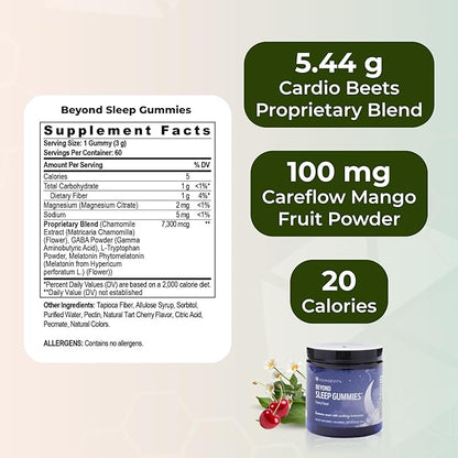 Youngevity Beyond Sleep Gummies – Plant-Derived Melatonin, GABA, L-Tryptophan, Chamomile – Supports Restful Sleep and Relaxation – Tart Cherry Flavor – 60 Vegan, Sugar-Free Gummies