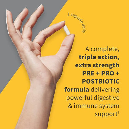Garden of Life Dr. Formulated Pre, Post & Probiotics 100 Billion CFU Once Daily 3-in-1 Complete Probiotics, Prebiotics & Postbiotics Supplement for Women and Men – Extra Strength, 30 Day Supply