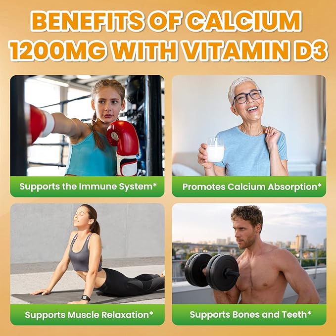 Calcium Citrate Gummies - 1200mg Calcium Gummies Supplements for Women & Men with Vitamin D3, K2, Magnesium, Zinc High Absorption for Bone, Muscle & Immune Support, Pineapple Flavor, 60 Count