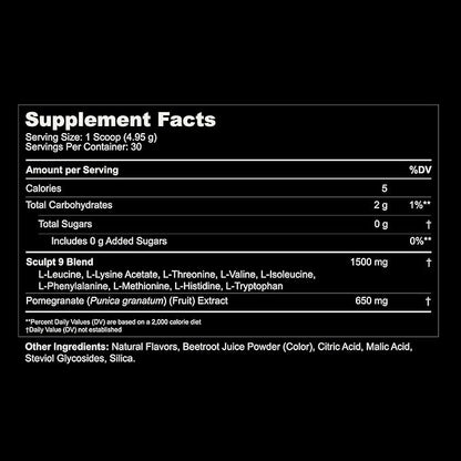 PVOLVE Sculpt 9 EAA & BCAA Powder for Women | Very Berry Flavor | Essential Amino Acids Supplement for Lean Muscle, Recovery & Strength | Non-GMO