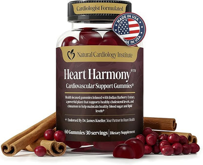 Heart Harmony™ Berberine Supplement Gummies with Ceylon Cinnamon – High Potency berberine with Ceylon cinnamon for Metabolism Blood Sugar Support Healthy Lipid Balance Circulatory Wellness