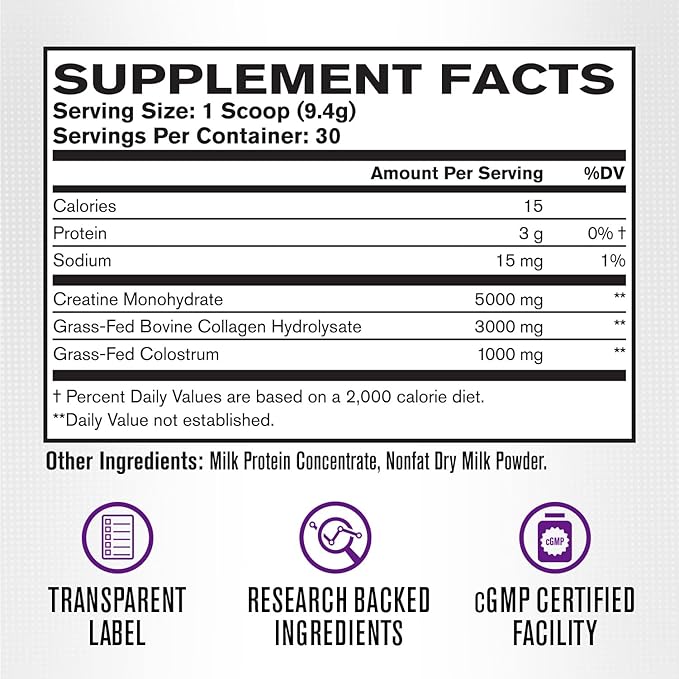 Jacked Factory Creatine for Women - Creatine Monohydrate with Collagen + Colostrum to Support Workout Performance, Lean Muscle Growth, Healthy Hair, Skin, & Nails - 30 Servings, Watermelon