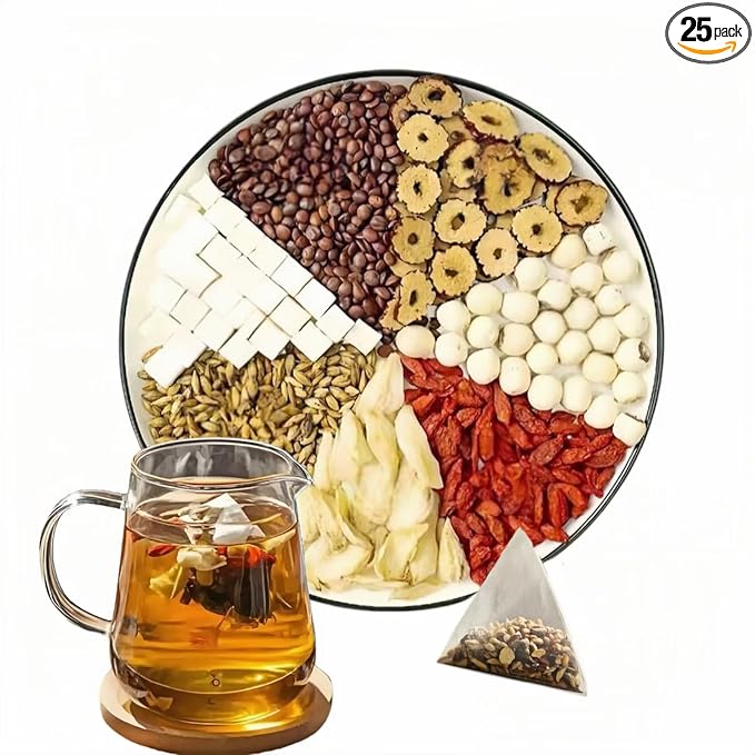 Eastrue Herbal Tea for Sleepytime-Caffeinated Barley Tea Blend 8 Natural Herbs with Jujube Dates,Goji berry, Promotes Healthy Digestion,Pressure Balance,Menopause,Organic,25 Tea Bags