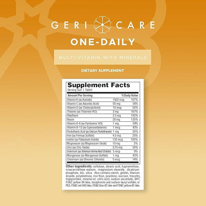 GeriCare One-Daily Multivitamins with Minerals for Men & Women (1000 Tablets) High-Potency Multi-Vitamin & Multimineral Dietary Supplement for Immunity, Energy| Complete Daily Nutritional Support