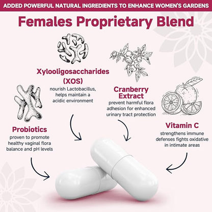 DRFOSTER Vaginal Probiotics for Women pH Balance with Prebiotics & Cranberry - Womens Probiotic Feminine Care Promote Healthy Vaginal Odor & Vaginal Flora, Support Gut Health & UTI - 90 Vegan Capsules