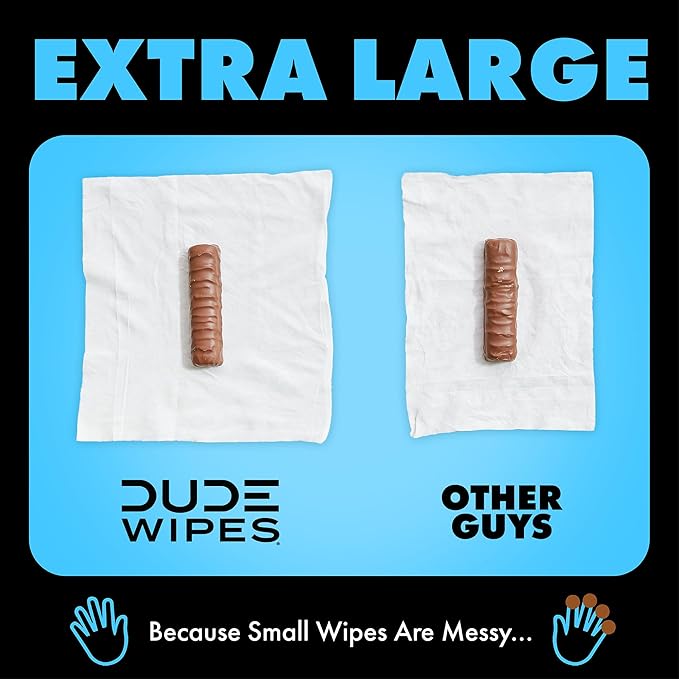 DUDE Wipes Flushable Wet Wipes 48 Count Dispenser, Unscented Wet Wipes with Vitamin-E & Aloe, Septic and Sewer Safe