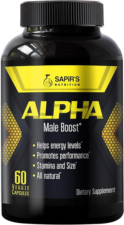 Alpha Testosterone Booster for Men - Increase Size Enlargement Pills for Men - Male Enhancing Supplement Energy, Strength, Stamina, Endurance, Performance - Male Enhancement Testosterona Para Hombre