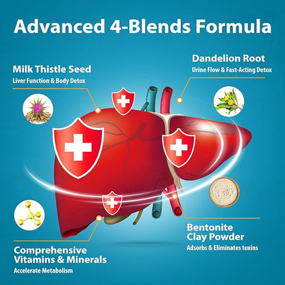Canna Cleanse, Liver Detox & Repair Chewable Tablets, Milk Thistle Supplement, Fast-Acting Body Detox for Women & Men, Toxin Flush for Liver, Kidney, Digestion & Metabolism, 120 Tablets