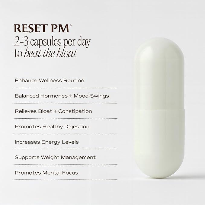 Paulina FITNESS Reset Overnight Digestive Aid, Bloating Relief, & Gut Health Supplement | Natural Detox & Digestive Cleanse to Support Weight Management and Relieve Constipation | 90 Capsules