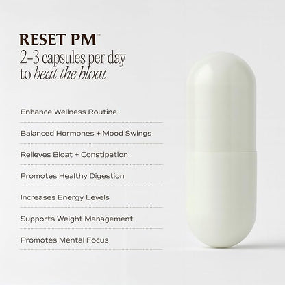 Paulina FITNESS Reset Overnight Digestive Aid, Bloating Relief, & Gut Health Supplement | Natural Detox & Digestive Cleanse to Support Weight Management and Relieve Constipation | 90 Capsules