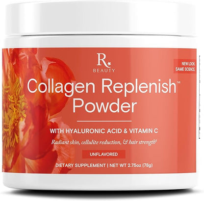 Reserveage Beauty Collagen Replenish Powder - No-Taste Collagen for Radiant Skin & Hair Growth - Mixes Easily in Liquid or Smoothie - 2.5 oz