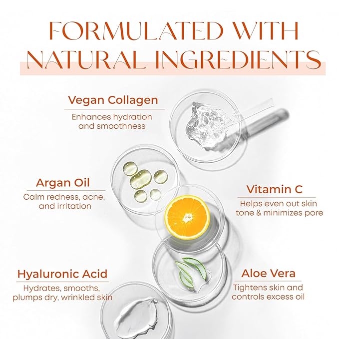 Skin 2.0 Vitamin C Serum with Collagen - Anti-Aging & Dark Spot Remover - Dermatologist Tested Korean Skincare for Brightening & Acne - Clean Beauty, Cruelty-Free, All Skin Types - 1.69oz (2-Pack)