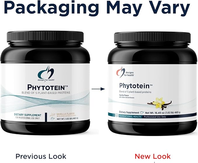 Designs for Health Phytotein Vegan Protein Powder - 20g Organic Rice, Sacha Inchi, Pumpkin Seed, Sunflower Seed & Pea Protein Powder Blend - Creamy Texture, Vanilla Plant Protein (465g)