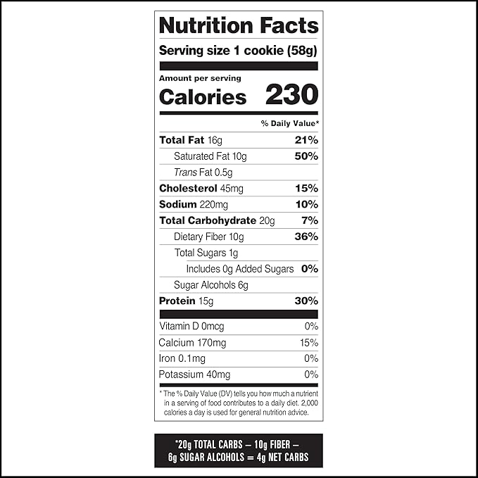 Quest Nutrition Snickerdoodle Protein Cookie, 15g Protein, 1g Sugar, 4g Net Carbs, Keto Friendly, High Protein, Low Carb 4 Count