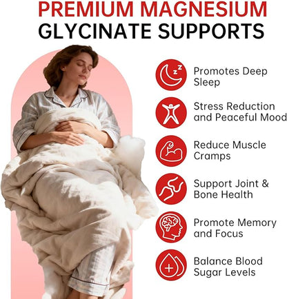 Magnesium Glycinate Gummies 500mg – Sugar Free Magnesium Gummies for Sleep, Stress, Muscle & Nerve Support – for Adults & Kids 4+, Vegan, No Melatonin (Raspberry Flavor, 60 Count)