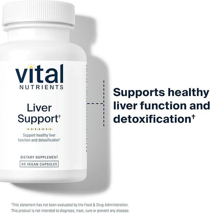 Vital Nutrients Liver Support Milk Thistle and Curcumin - Vegan Supplement - Herbal Combination to Support Healthy Liver Function* - Gluten, Dairy and Soy Free - 60 Capsules