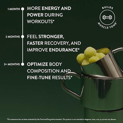 Arrae Tone Gummies – Creatine Monohydrate 5g for Women – Support Lean Muscle, Strength & Recovery – Hormone-Friendly Muscle Toning Supplement – Sour Green Apple Flavor – 60 Count (Sour Green Apple)