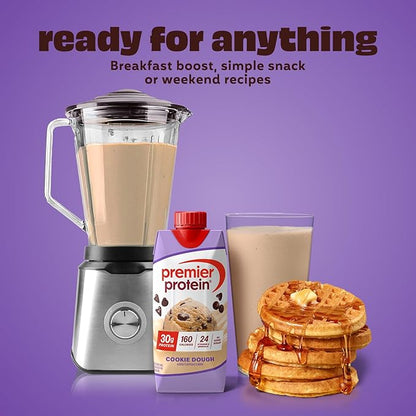 Premier Protein Shake, Cookie Dough, 30g Protein, No Added Sugar, 24 Vitamins & Minerals to Support Immune Health, 11 fl oz, 4 Pack