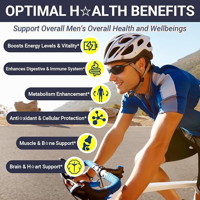 Mens Multivitamins Gummies, Methylated Multivitamin with Vitamins A C D K E, B Complex, Omega-3, Digestive Enzymes, Lycopene, Calcium, Magnesium - Support Brain, Muscle, Energy, Sugar Free, 120Cts
