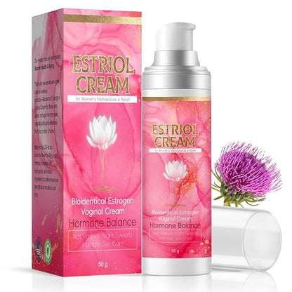 Estriol Cream for Women Menopause, Bioidentical Estrogen Cream & Vaginal Moisturizer Support Menopausal Hormone Balance - Relief Dryness, Hot Flashes & Night Sweats, 50ML