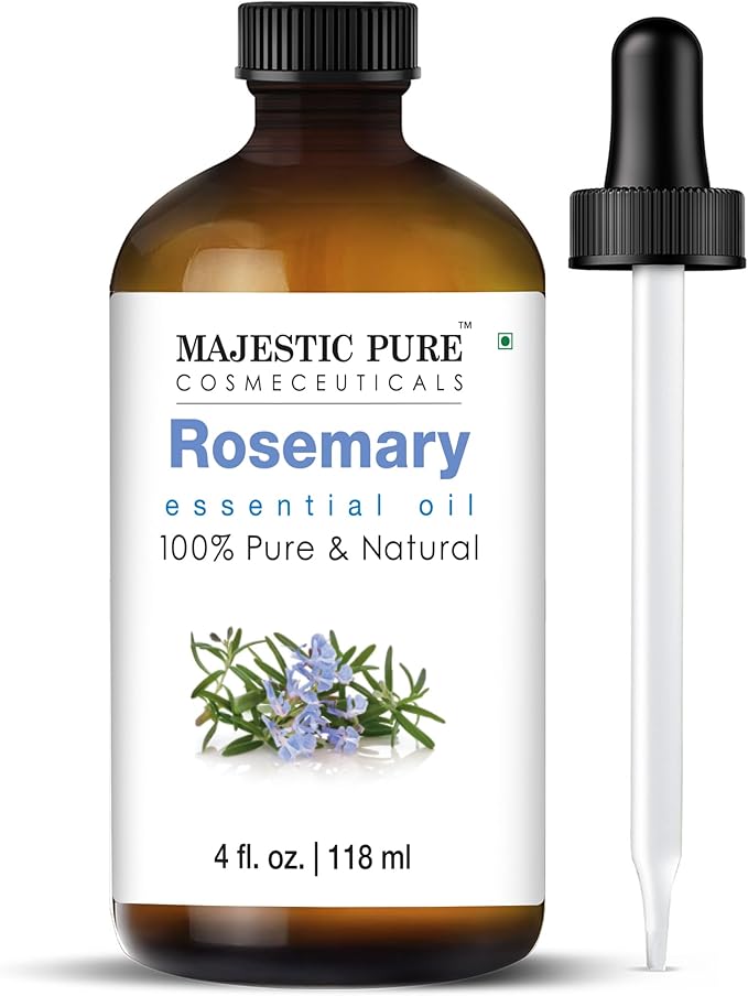 Majestic Pure Rosemary Essential Oil - 100% Pure & Premium Rosemary Oil for Hair Growth, Skin, Face, Aromatherapy & Diffuser - 4 fl oz