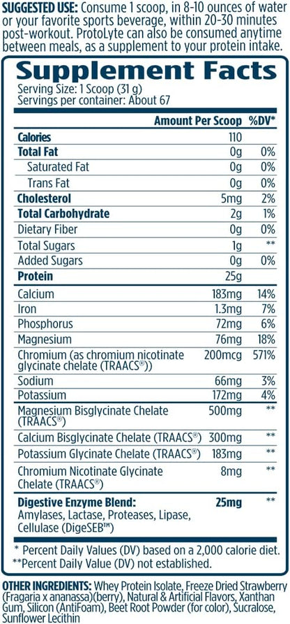 VMI Sports | ProtoLyte Whey Isolate Protein Powder | Low Calorie Whey for Weight Loss and Muscle Gain | Digestive Enzymes | Non-GMO (4.6 lb, Strawberry)